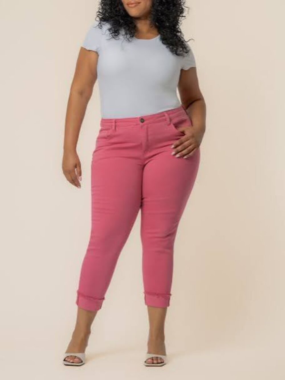 Kut from the Kloth Women's AMY Crop Straight Leg Jeans Plus Size 22W Teal Color